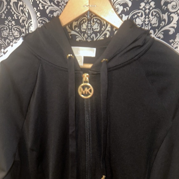 Michael Kors Women's Logo Tape Zip-Up Hoodie/Jacket Black Medium - Picture 2 of 9